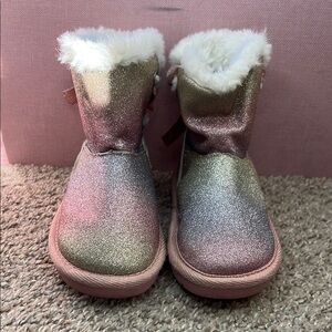 Sparkly Pink Boots with Fur Lining